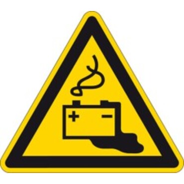 Piktogramm 310 dreieckig - "Warnung vor Gefahren durch Batterien"